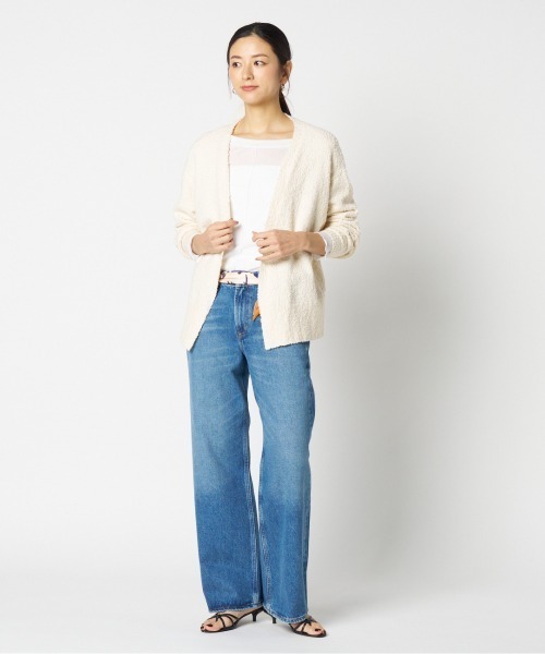 HELIOPOLE(エリオポール)の「BUBBLE COTTON KNIT OPEN CARDIGAN(ニット/セーター・レディース・アイボリー/ピンク系その他/サックスブルー・38)」の15枚目の写真