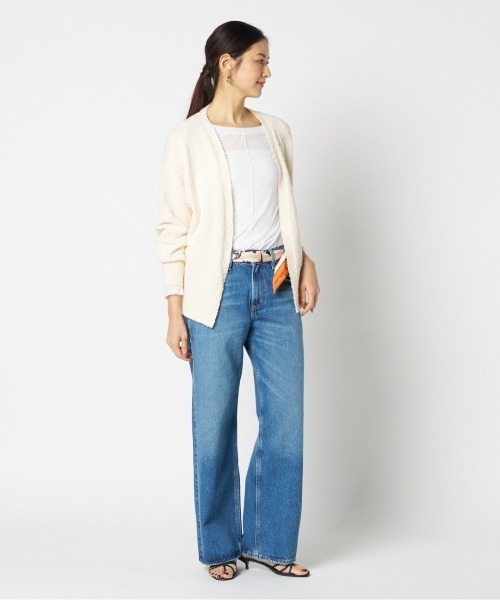HELIOPOLE(エリオポール)の「BUBBLE COTTON KNIT OPEN CARDIGAN(ニット/セーター・レディース・アイボリー/ピンク系その他/サックスブルー・38)」の16枚目の写真