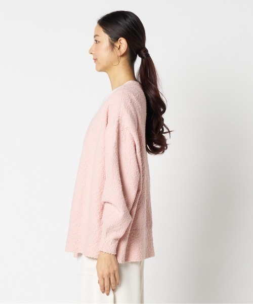 HELIOPOLE(エリオポール)の「BUBBLE COTTON KNIT OPEN CARDIGAN(ニット/セーター・レディース・アイボリー/ピンク系その他/サックスブルー・38)」の12枚目の写真