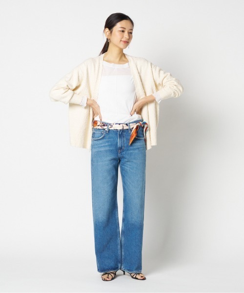 HELIOPOLE(エリオポール)の「BUBBLE COTTON KNIT OPEN CARDIGAN(ニット/セーター・レディース・アイボリー/ピンク系その他/サックスブルー・38)」の14枚目の写真
