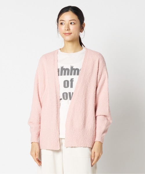 HELIOPOLE(エリオポール)の「BUBBLE COTTON KNIT OPEN CARDIGAN(ニット/セーター・レディース・アイボリー/ピンク系その他/サックスブルー・38)」の11枚目の写真