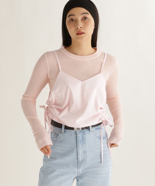 studio CLIP(スタディオクリップ)の「【daily CLIP】シャリシアーニットプルオーバー(ニット/セーター・レディース・グレー/ピンク/アイボリー・FREE)」の1枚目の写真