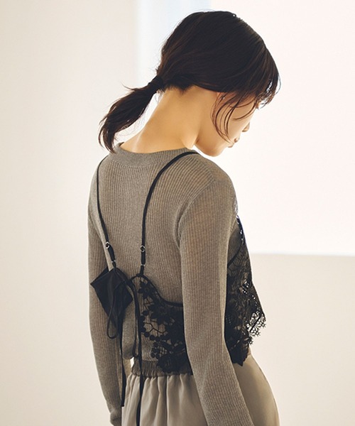 studio CLIP(スタディオクリップ)の「【daily CLIP】シャリシアーニットプルオーバー(ニット/セーター・レディース・グレー/ピンク/アイボリー・FREE)」の5枚目の写真