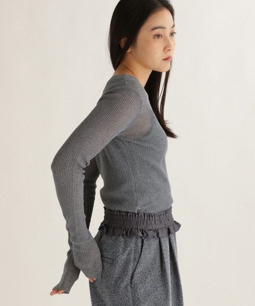 studio CLIP(スタディオクリップ)の「【daily CLIP】シャリシアーニットプルオーバー(ニット/セーター・レディース・グレー/ピンク/アイボリー・FREE)」の8枚目の写真