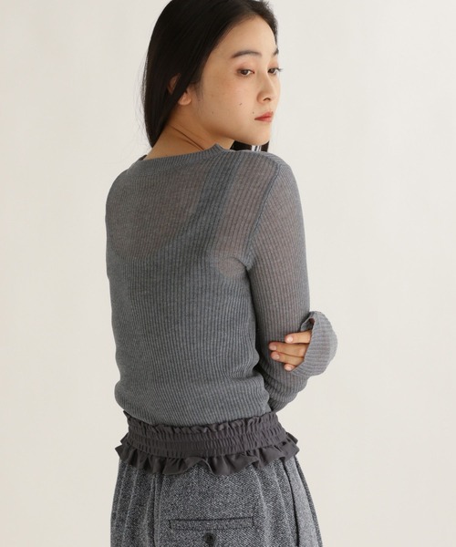 studio CLIP(スタディオクリップ)の「【daily CLIP】シャリシアーニットプルオーバー(ニット/セーター・レディース・グレー/ピンク/アイボリー・FREE)」の9枚目の写真