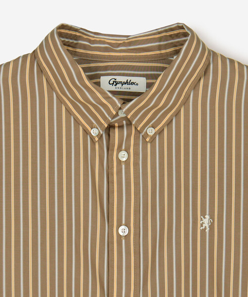 GYMPHLEX（ジムフレックス）の「Gymphlex | コットンタイプライター ストライプボタンダウンシャツ WOMEN（シャツ/ブラウス・レディース・ブラウン系その他・14）」の13枚目の写真