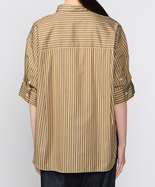 GYMPHLEX（ジムフレックス）の「Gymphlex | コットンタイプライター ストライプボタンダウンシャツ WOMEN（シャツ/ブラウス・レディース・ブラウン系その他・14）」の10枚目の写真