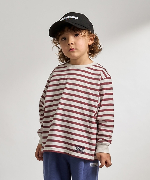 b・ROOM（ビールーム）の「【防汚・速乾・型崩れしない】【ムテキT】変形切り替えアソートプリント総柄Ｔシャツ（Tシャツ/カットソー・キッズ・ネイビー/ブラック/ターコイズブルー/トップグレー/レンガ/グリーン系その他/マルチ・120cm/110cm/130cm/140cm/150cm/100cm）」の6枚目の写真