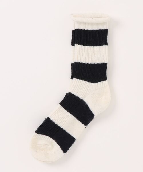 Fun & Daily(ファンアンドデイリー)の「F&D : カールボーダーウールミックスソックス(ソックス/靴下・レディース・ブラウン/グレー/ホワイト・FREE)」の4枚目の写真