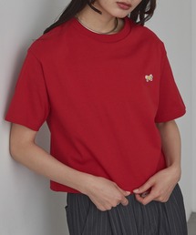 Tシャツ/カットソー（レッド/赤色系・ボーダー柄）ファッション通販