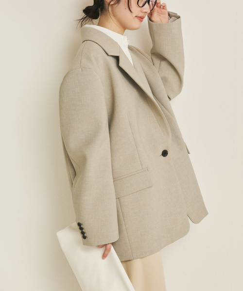 plage(プラージュ)の「BONDING ジャケット(テーラードジャケット・レディース・ブラック/ベージュ・36)」の2枚目の写真