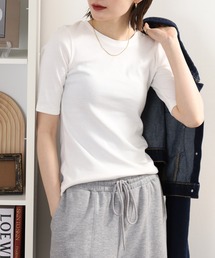 コットンフライス5分袖Tシャツ