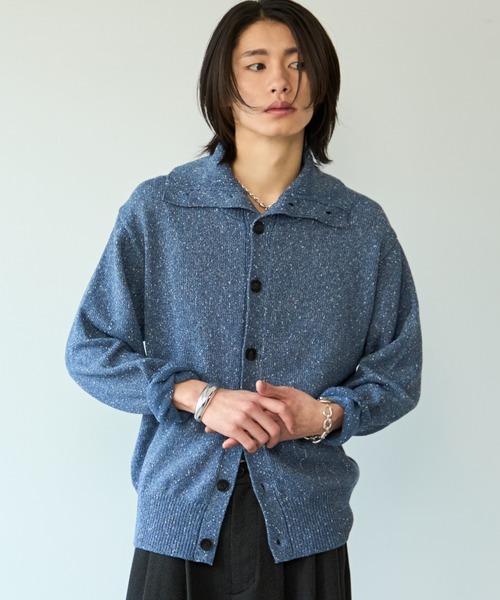 SINSS（シンス）の「Nep knit cardigan / ネップニットカーディガン（ニット/セーター・メンズ・ブラック/ブルー・X-SMALL/SMALL/MEDIUM/LARGE）」の10枚目の写真