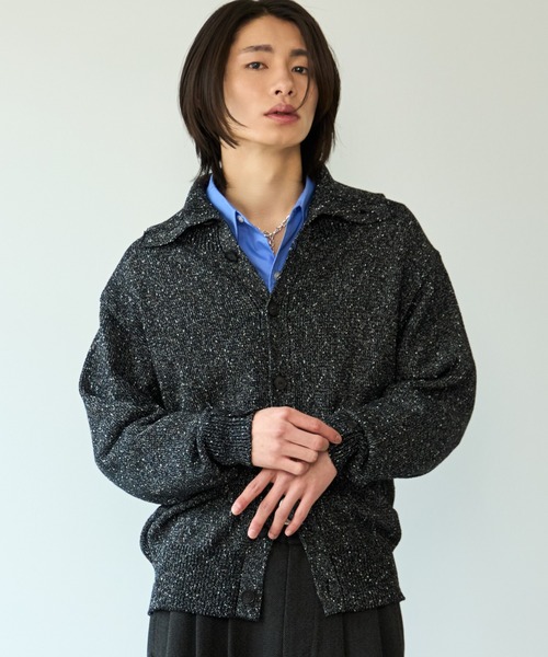 SINSS（シンス）の「Nep knit cardigan / ネップニットカーディガン（ニット/セーター・メンズ・ブラック/ブルー・X-SMALL/SMALL/MEDIUM/LARGE）」の14枚目の写真