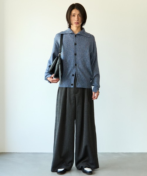 【SINSS】ネップニットカーディガン ブルー Sサイズ Nep knit cardigan / ネップニットカーディガン（ニット/セーター