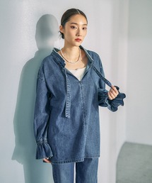 LEPSIM | デニムフリルカラーブラウス2　639119(シャツ/ブラウス)