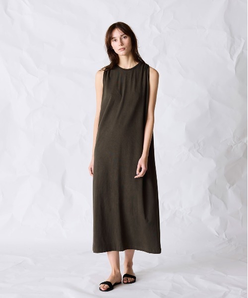 WALANCE(ワランス)の「natural dye mint jersey dress(ワンピース・レディース・ブラウン/スミクロ・FREE)」の2枚目の写真