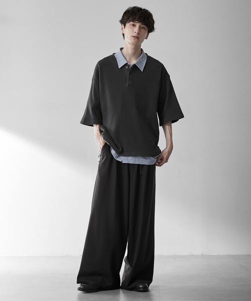 RUUBON(ルーボン)の「【RUUBON】henley neck half sleeve Tee / ヘンリーネックハーフスリーブTシャツ(Tシャツ/カットソー・メンズ・チャコールグレー/ホワイト・M/L/S)」の18枚目の写真