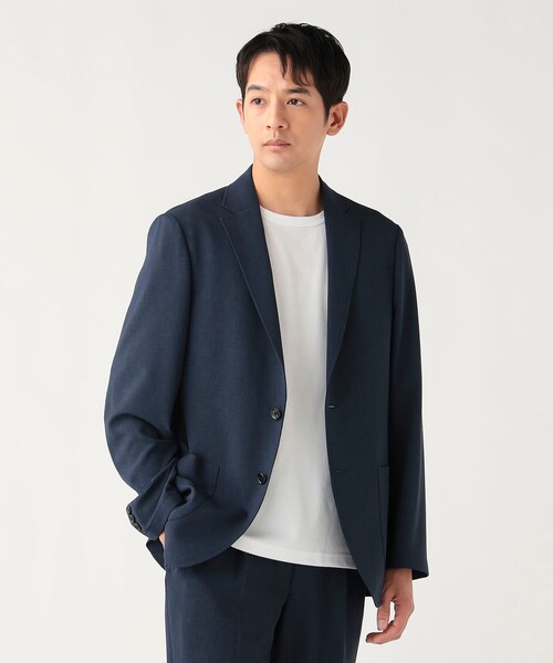 BEAMS HEART（ビームスハート）の「【6/18値下げ】テックエア ジャケット（セットアップ対応・手洗い可能・ストレッチ）（テーラードジャケット・メンズ・ネイビー/グレー・MEDIUM/X-LARGE/SMALL/LARGE）」の2枚目の写真