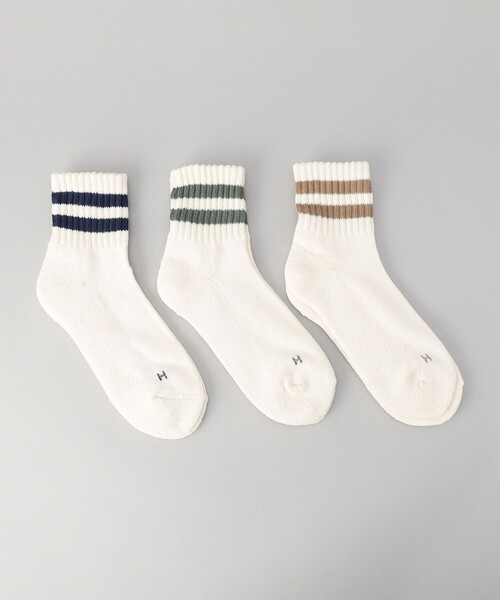 Healthknit(ヘルスニット)の「HealthKnit(ヘルスニット)2ラインソックス【3足セット】(ソックス/靴下・メンズ・その他1・FREE)」の1枚目の写真