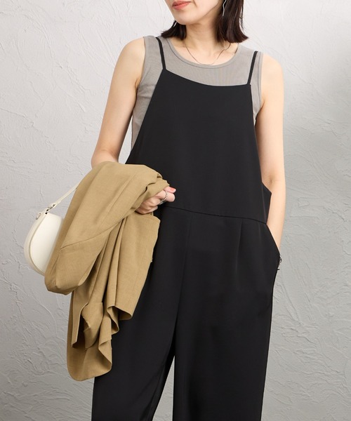 MICA&DEAL（マイカ＆ディール）の「[MICA&DEAL/マイカアンドディール] ウォッシャブル サロペット（サロペット/オーバーオール・レディース・ブラック/ベージュ・F）」の16枚目の写真