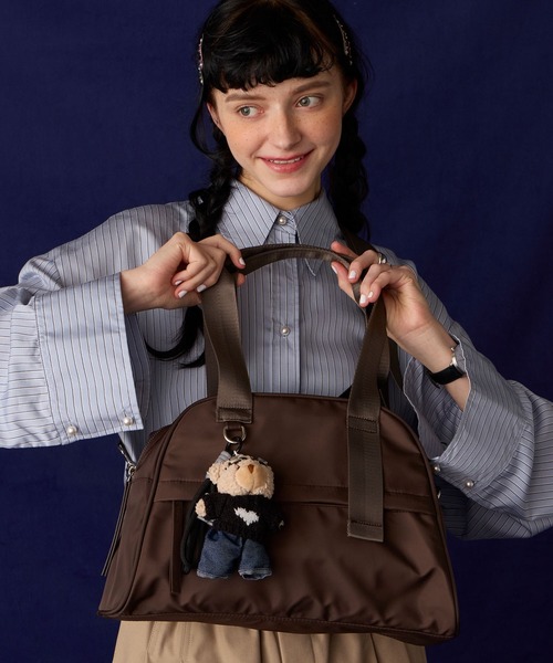 BONLECILL Marche(ボンルシールマルシェ)の「【BONLECILL Marche】2wayナイロンボストンバッグ/ショルダーバッグ(ボストンバッグ・レディース・ブラウン/ブラック・FREE)」の2枚目の写真
