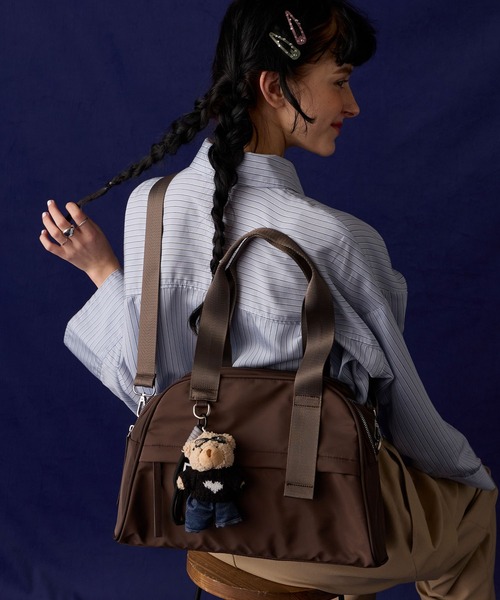 BONLECILL Marche(ボンルシールマルシェ)の「【BONLECILL Marche】2wayナイロンボストンバッグ/ショルダーバッグ(ボストンバッグ・レディース・ブラウン/ブラック・FREE)」の10枚目の写真