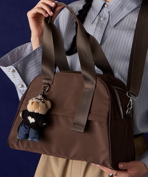 BONLECILL Marche(ボンルシールマルシェ)の「【BONLECILL Marche】2wayナイロンボストンバッグ/ショルダーバッグ(ボストンバッグ・レディース・ブラウン/ブラック・FREE)」の11枚目の写真