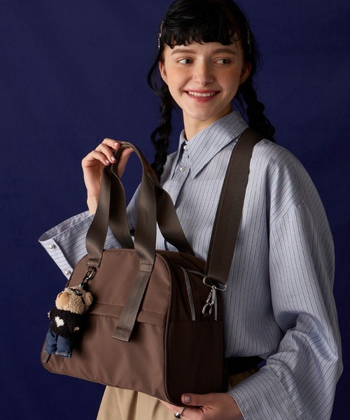 BONLECILL Marche(ボンルシールマルシェ)の「【BONLECILL Marche】2wayナイロンボストンバッグ/ショルダーバッグ(ボストンバッグ・レディース・ブラウン/ブラック・FREE)」の13枚目の写真