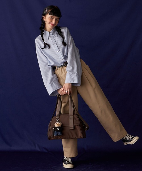 BONLECILL Marche(ボンルシールマルシェ)の「【BONLECILL Marche】2wayナイロンボストンバッグ/ショルダーバッグ(ボストンバッグ・レディース・ブラウン/ブラック・FREE)」の14枚目の写真