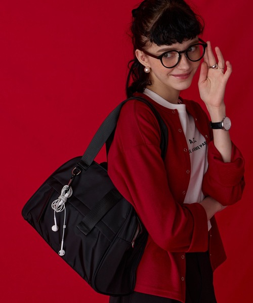 BONLECILL Marche(ボンルシールマルシェ)の「【BONLECILL Marche】2wayナイロンボストンバッグ/ショルダーバッグ(ボストンバッグ・レディース・ブラウン/ブラック・FREE)」の5枚目の写真