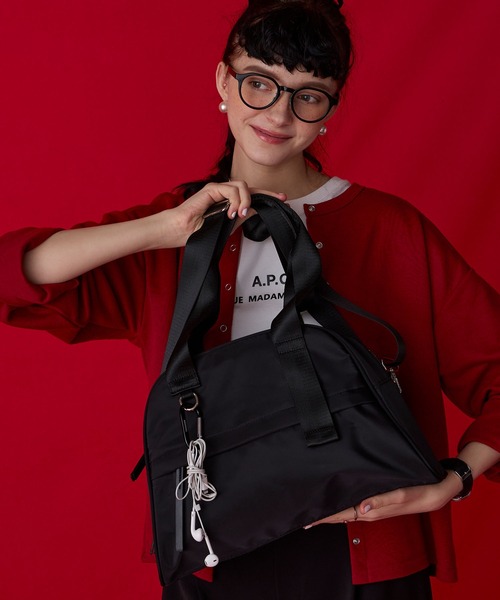 BONLECILL Marche(ボンルシールマルシェ)の「【BONLECILL Marche】2wayナイロンボストンバッグ/ショルダーバッグ(ボストンバッグ・レディース・ブラウン/ブラック・FREE)」の6枚目の写真