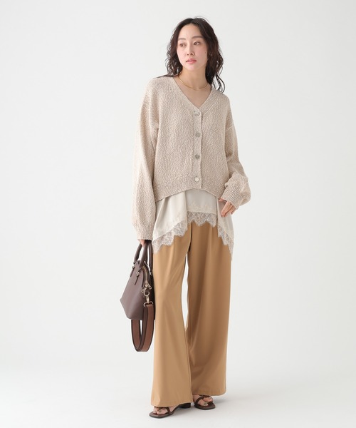 Elura（エルーラ）の「ミックスヤーンカーディガン/661886（カーディガン/ボレロ・レディース・ベージュ/ライトグレー/レッド・FREE）」の10枚目の写真