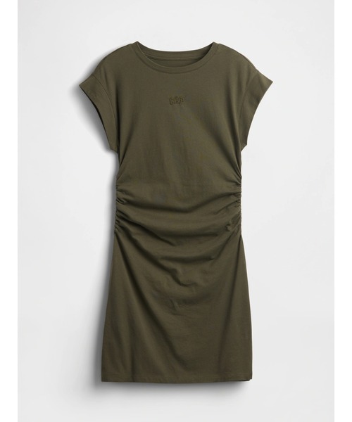 GAP（ギャップ）の「ミニGAPロゴ ルーシュ Tシャツワンピース（ワンピース・レディース・ブラック/オリーブ/ホワイト×ブラック・XXS/L/M/S/XS）」の6枚目の写真