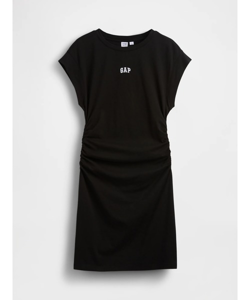 GAP（ギャップ）の「ミニGAPロゴ ルーシュ Tシャツワンピース（ワンピース・レディース・ブラック/オリーブ/ホワイト×ブラック・XXS/L/M/S/XS）」の5枚目の写真