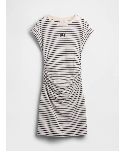 GAP（ギャップ）の「ミニGAPロゴ ルーシュ Tシャツワンピース（ワンピース・レディース・ブラック/オリーブ/ホワイト×ブラック・XXS/L/M/S/XS）」の4枚目の写真