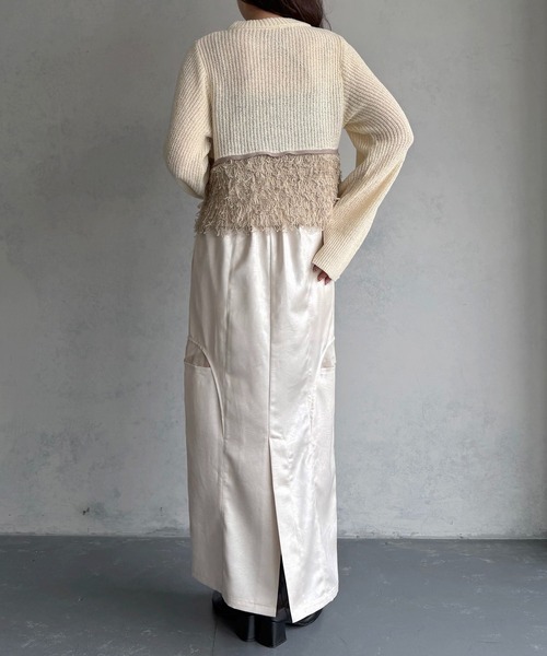 &g'aime(アンジェム)の「【&g'aime 】ループ編み配色ニット Color-Block Loop Knit Top(ニット/セーター・レディース・アイボリー/ブラック/チャコールグレー・FREE)」の14枚目の写真