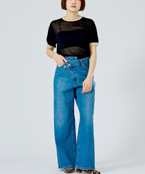 NOMINE(ノミネ)の「【NOMINE】リンガー ニット Tシャツ(Tシャツ/カットソー・レディース・ブラウン/ブラック/サックスブルー/ベージュ・フリー)」の5枚目の写真