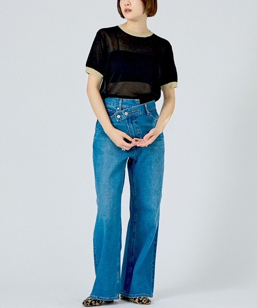 NOMINE(ノミネ)の「【NOMINE】リンガー ニット Tシャツ(Tシャツ/カットソー・レディース・ブラウン/ブラック/サックスブルー/ベージュ・フリー)」の7枚目の写真