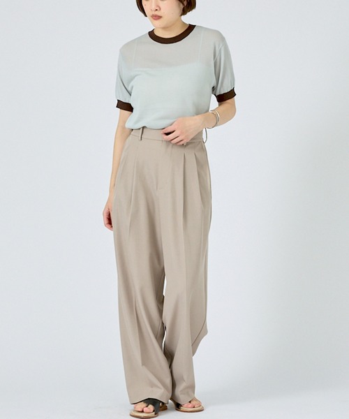 NOMINE(ノミネ)の「【NOMINE】リンガー ニット Tシャツ(Tシャツ/カットソー・レディース・ブラウン/ブラック/サックスブルー/ベージュ・フリー)」の11枚目の写真