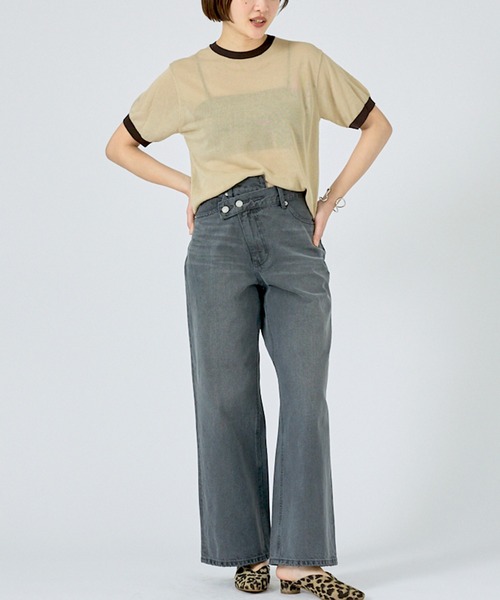 NOMINE(ノミネ)の「【NOMINE】リンガー ニット Tシャツ(Tシャツ/カットソー・レディース・ブラウン/ブラック/サックスブルー/ベージュ・フリー)」の15枚目の写真