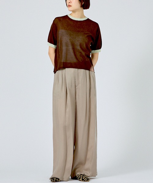NOMINE(ノミネ)の「【NOMINE】リンガー ニット Tシャツ(Tシャツ/カットソー・レディース・ブラウン/ブラック/サックスブルー/ベージュ・フリー)」の19枚目の写真