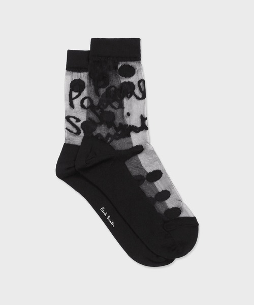Paul Smith（ポールスミス）の「ウィメンズ "Sheer Logo" ソックス / 165610 CSW（ソックス/靴下・レディース・オフホワイト/ブラック・22-24）」の2枚目の写真