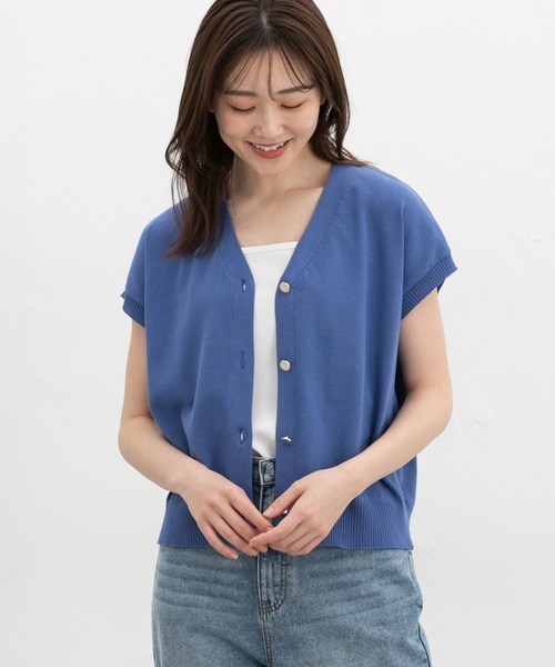 Honeys(ハニーズ)の「【UVカット】金釦付Vネックベスト(ベスト・レディース・ダークベージュ/ネイビー/ブルー/杢グレー・L/LL/M)」の15枚目の写真