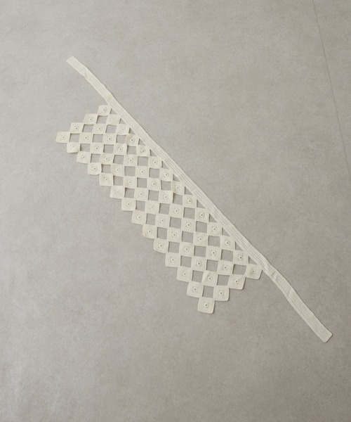 COLLAGE GALLARDAGALANTE（コラージュガリャルダガランテ）の「PAPILLONNER/クロシェラップスカーフ（バンダナ/スカーフ・レディース・オフホワイト/ブラック・FREE）」の11枚目の写真