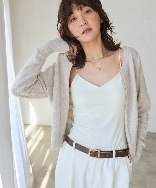 RIVE DROITE（リヴドロワ）の「予約【MYSELFbyRD（マイセルフバイリヴドロワ）】Vネックキャミソール（キャミソール・レディース・オフホワイト/ブラック・FREE）」の19枚目の写真