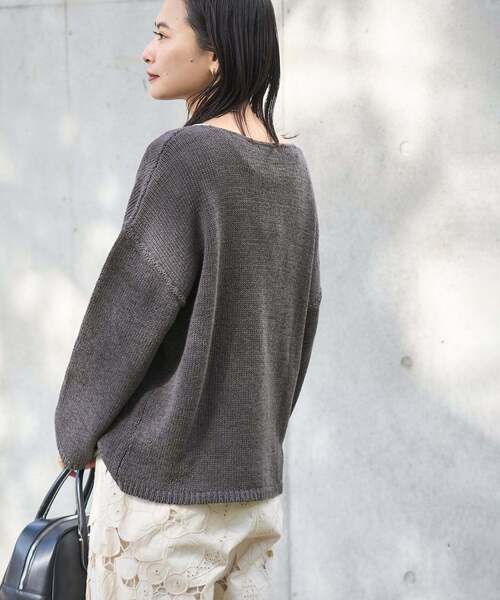 JOURNAL STANDARD（ジャーナルスタンダード）の「《追加2》テープヤーンDROPプルオーバー（ニット/セーター・レディース・ブラック系その他/ホワイト/グリーン/ピンク・FREE）」の3枚目の写真