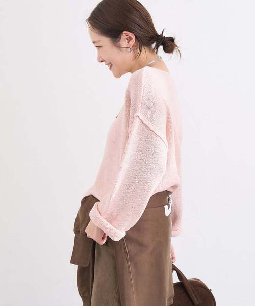 JOURNAL STANDARD（ジャーナルスタンダード）の「《追加2》テープヤーンDROPプルオーバー（ニット/セーター・レディース・ブラック系その他/ホワイト/グリーン/ピンク・FREE）」の14枚目の写真