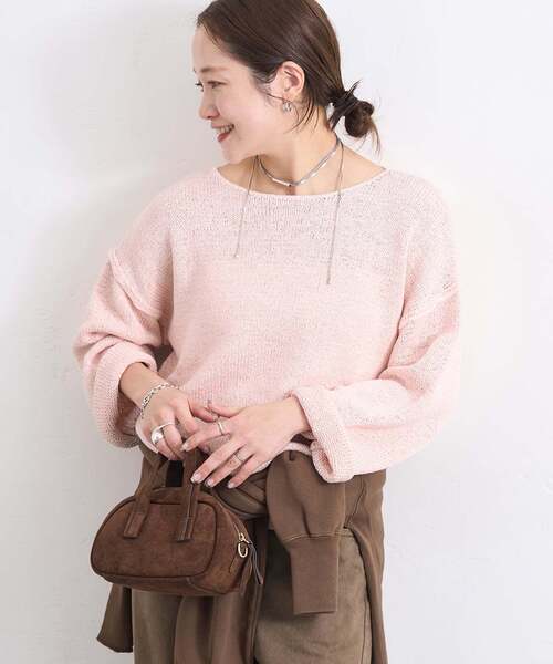 JOURNAL STANDARD（ジャーナルスタンダード）の「《追加2》テープヤーンDROPプルオーバー（ニット/セーター・レディース・ブラック系その他/ホワイト/グリーン/ピンク・FREE）」の15枚目の写真