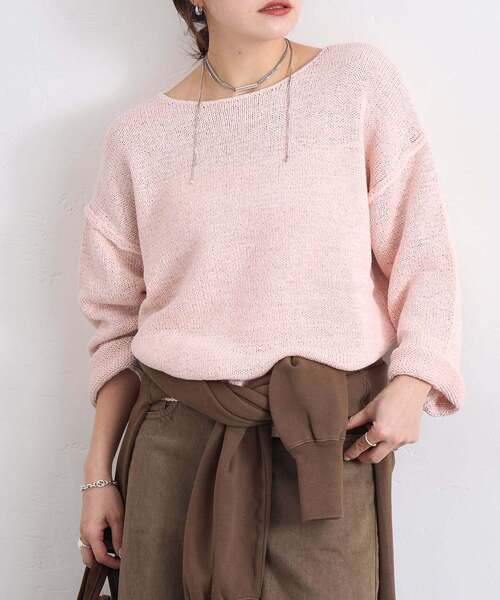 JOURNAL STANDARD（ジャーナルスタンダード）の「《追加2》テープヤーンDROPプルオーバー（ニット/セーター・レディース・ブラック系その他/ホワイト/グリーン/ピンク・FREE）」の17枚目の写真